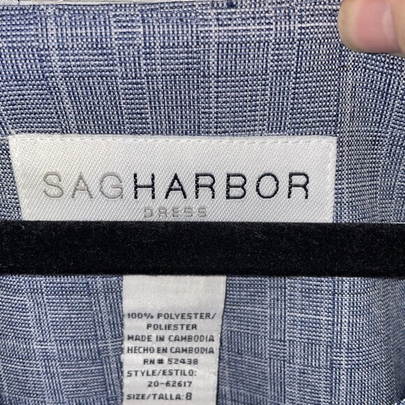 Sag Harbor Vintage Blazer Blue Striped Size 8 Women with Tank and Shoulder pads - Picture 5 of 16